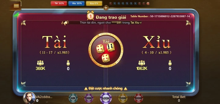 Hướng dẫn các bước tham gia cá cược game Tài xỉu 009bet